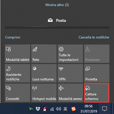 screenshot su Windows 10
