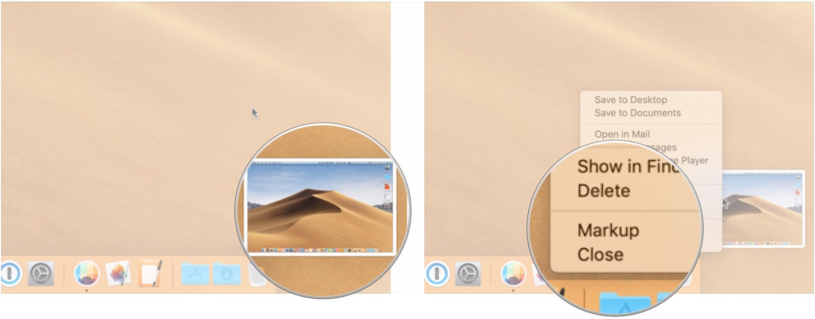 screenshot e screencast su macOS Mojave