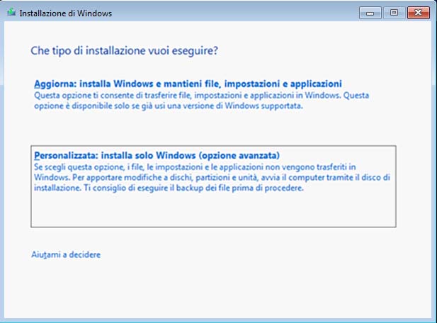 Installare Windows 10