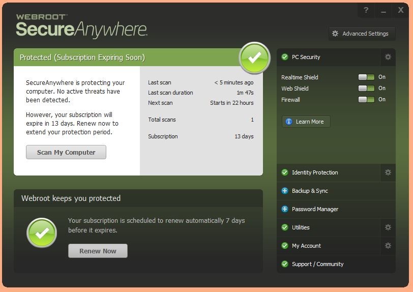 Webroot SecureAnywhere Internet Security Complete