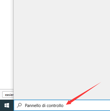 pannello di controllo su Windows 10