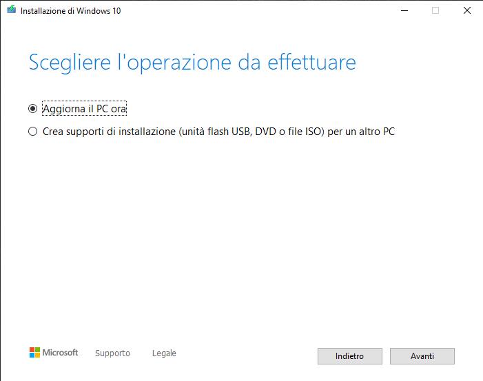 Passare da Windows 7 a Windows 10