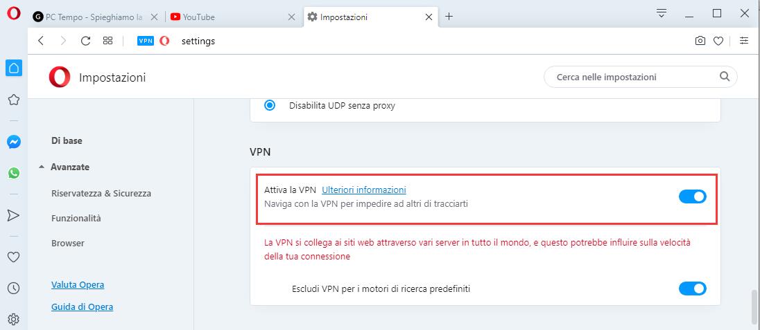 VPN di Opera