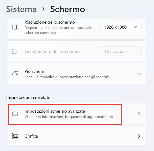 Cambiare la Frequenza di Aggiornamento 