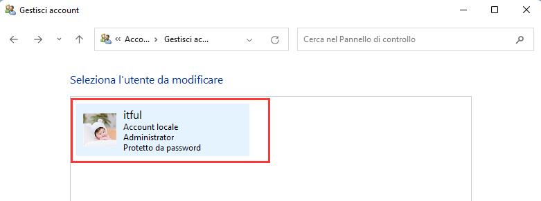 Cambiare Password