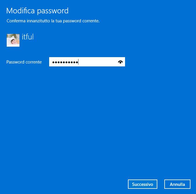 Cambiare la Password per un Account Locale