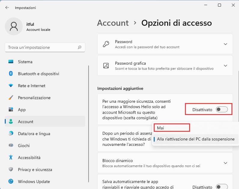 Accesso Automatico in Windows 11