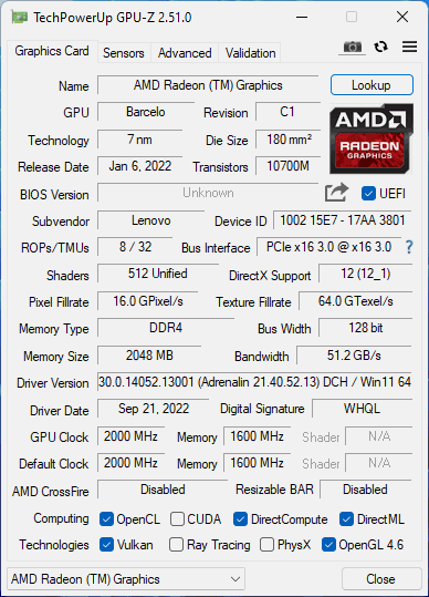 AMD Ryzen 7 6800u